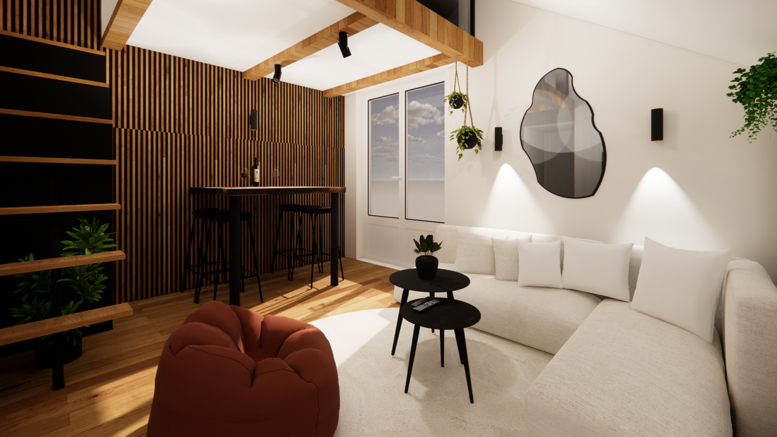 Salon rénové par un architecte d'intérieur