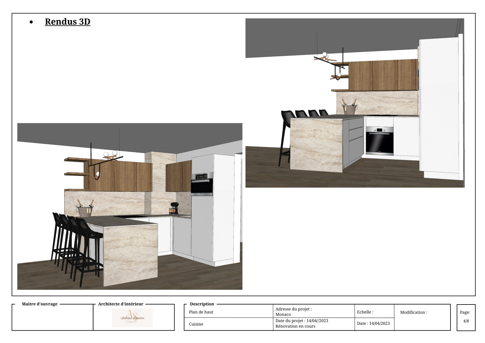 Plan de conception cuisine
