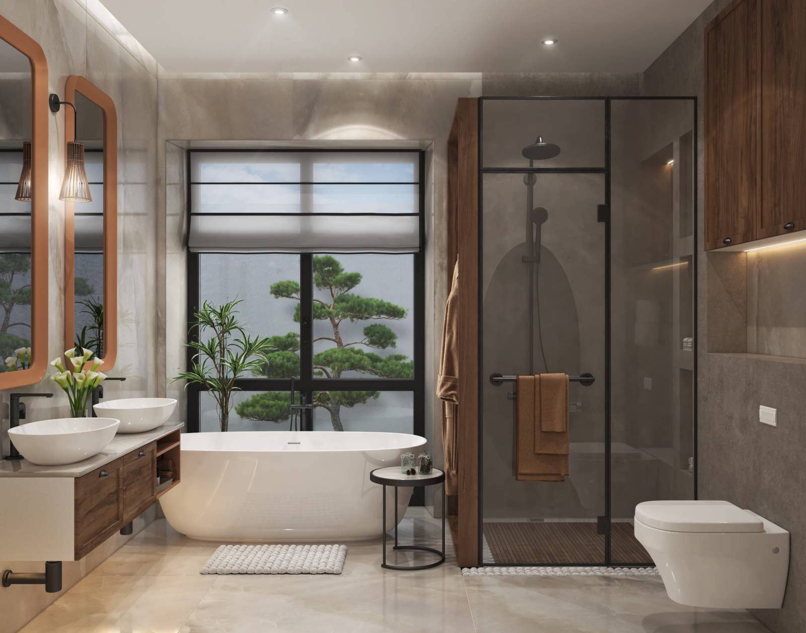 Conception d'une salle de bain design et haut de gamme par un