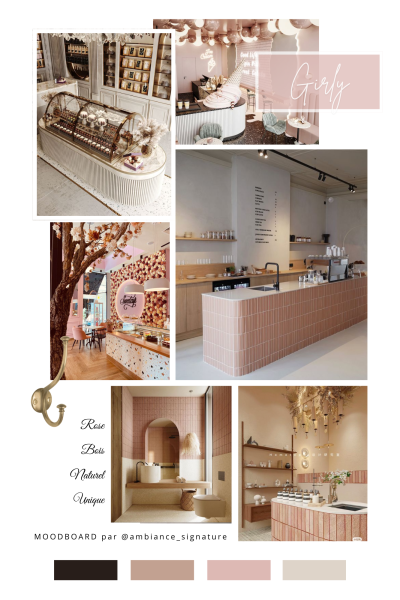 Magasin chaleureux rose à Nice