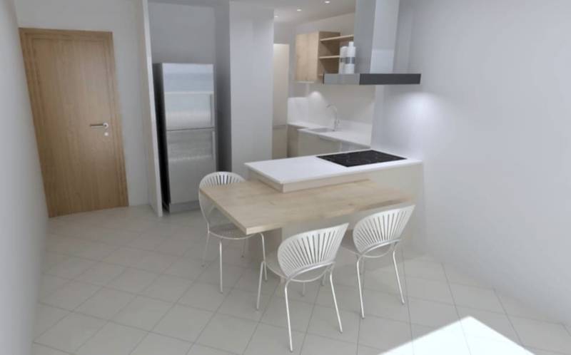 Rénovation clé en main d'une cuisine sur mesure avec un demi ilot sur Nice avec un équipe de professionnels