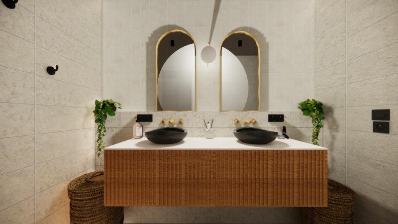 Création d'une salle de bain moderne et chaleureuse à Nice dans les Alpes Maritimes